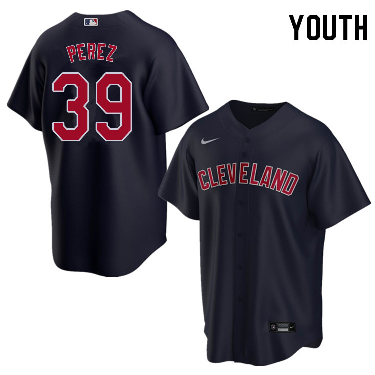 Nike Youth #39 Oliver Perez Cleveland Indians Baseball Jerseys Sale-Navy - Click Image to Close